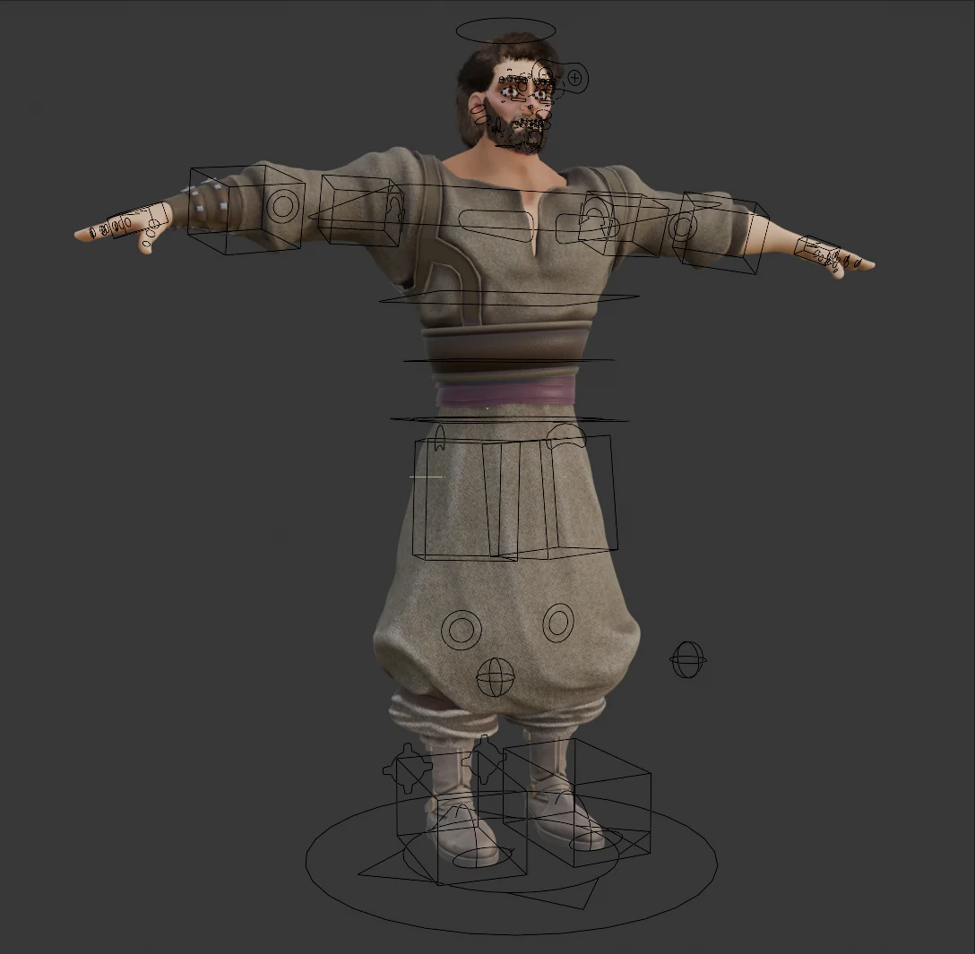 Father · Model with rig controls