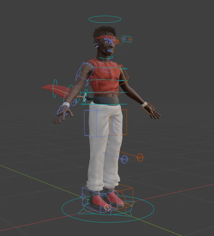 Shrimp Boogy · Model with rig controls