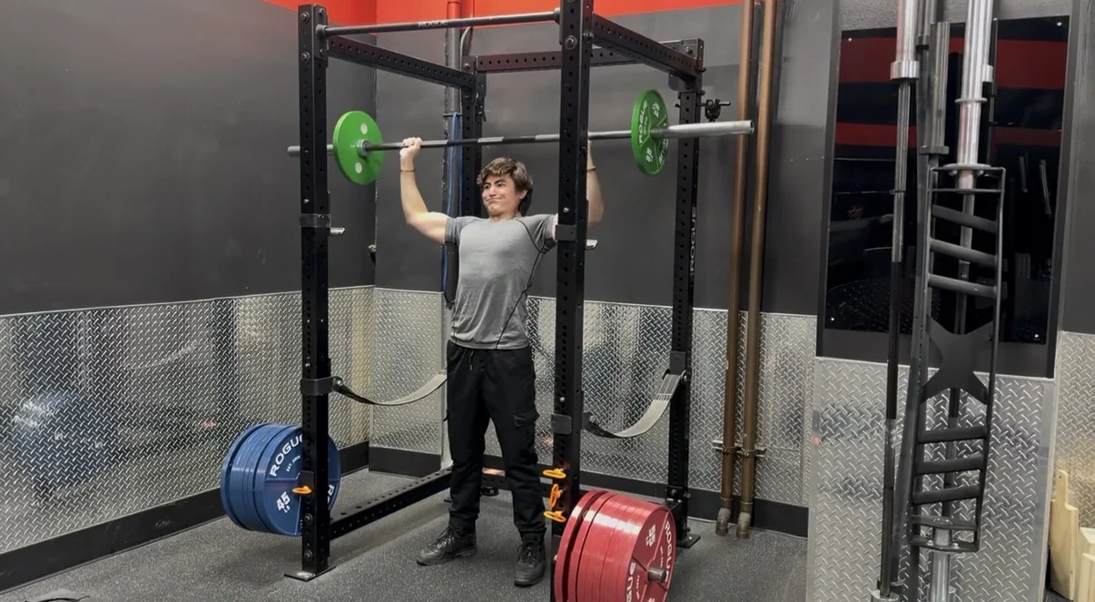 A weight-training session